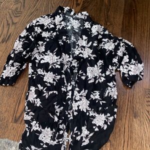 Black with floral cover up